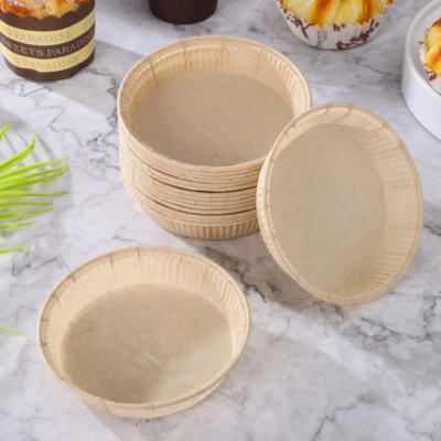 100 Pcs Mini Tart Pans Baking Cake Paper Mold Microwave Safe Pie Tray for