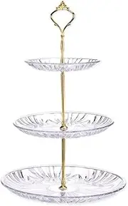 Transparent Crystal Dried Fruit Plate, Three-Layer Dessert Table Decoration,Snack Stand, Gift Fruit Plate, Cake Stand,Creative Home Living Room Coffee Table