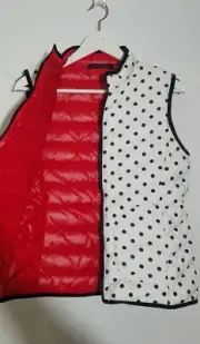 OUI Red - white & black polka dot, Reversible Vest - European Size 8 (Germany)