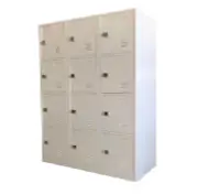 12 Door Metal Locker Office Storage Cabinet Steel School Lockable Light Grey