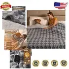 Luxurious 77" x 84" Electric Blanket - Gray Teddy Faux Fur & Sherpa Comfort
