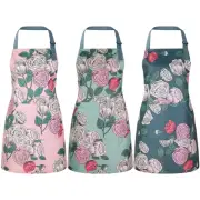3 Pack Floral Aprons for Women with Pockets, Women Aprons Waterproof Adjustab...