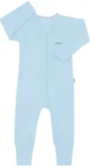 Bonds: Long Sleeve Waffle Zip Wondersuit - Airbourne (Size 1)