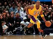 Kobe Bryant Signed LA Lakers Basketball Poster, A4 Size, Glossy Photo Paper, Purple, Sports Memorabilia, Wall Art for Living Room