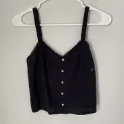 Abercrombie & Fitch Women’s Cropped Button Front Tank Top