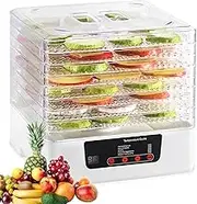 8-Tray Food Dehydrator Machine, 350W Electric Fruit Dryer Machine with Adjustable Temperature, Compact Fresh Dryer, Removable Home Small Kitchen Appliances for Jerky, Dog Treats