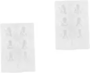 NUOBESTY 2pcs Crystal Epoxy Mold Candy Decor Cake Mold Clay Molds Cake Decorations Cake Pops Mold Chocolate Molds DIY Cake Decorating Mold 3D Wing Mold Silicone Candy Mold White