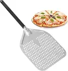 Pizza Peel 12 Inch, Perforated Long Pizza Paddle, Anodized Aluminum Turning Pizz