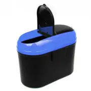 Rubbish Trash Can Auto Mini Waste Container Black Blue Trim