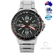 Seiko 5 Aviator SRP353 Black Sawtooth Stainless Steel Automatic Mens Watch
