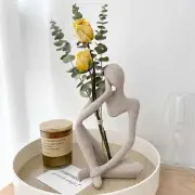 Thinker Sculptures, Sandstone Resin Thinker Statue Ornaments, Abstract Style Hou