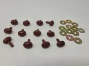 12 pcs VTG Zim's Brown E-Type 17mm Oval Plastic Animal Nose Craft Doll Toy