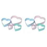 2 x 4pc Wiltshire Heart Shaped Cookie/Biscuit Personalised Bakeware Cutters