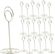 Gatuida 45pcs Peacock Wire Note Holders Reusable Mini Card Stands for Business Cards Memo Notes Elegant Table Sign Stands for Weddings Parties
