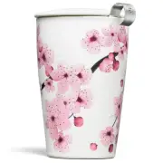 Tea Forte Kati Cup Hanami, Ceramic Tea Infuser Mug with Lid for Steeping Loose L