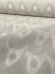 2.44 yd Hickory Chair / Hable Rise Cream Boho Upholstery Fabric Remnant