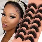 Mink Lashes Fluffy False Eyelashes 18mm Dramatic Faux Mink Eyelashes Natural