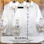 PUTIH KATUN BLUEBELL DAFFODIL LOBELIA 束腰上衣女大碼白色白色系列純棉刺繡氣球袖漂亮