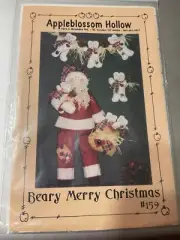 Appleblossum Hollow Pattern #159 ~ BEARY MERRY CHRISTIMAS ~ Santa Doll w/Bears