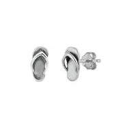 Sterling Silver Pair of Summer Sandals Small Stud Post Earrings