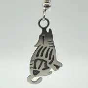 Navajo Sterling Silver Howling Wolf Dangle Earrings Native American Jewelry New
