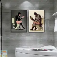 在飛比找樂天市場購物網優惠-衛生間裝飾畫漫威惡搞浴室掛畫廁所洗手間個性墻面壁畫美國隊長