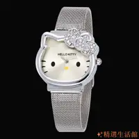 在飛比找蝦皮購物優惠-新品下殺🥇韓系Hello Kitty銀色水鑽手錶 女士可愛鋼
