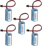 HOUYIBO 5PCS CR2/3 8.L with Black Plug 3V 1800mAh Non-Rechargeable Lithium Battery Replacement Cell Long-Lasting for CNC System