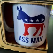 DNC Democrat Democratic Donkey ASS MAN 14oz Coffee Cup Mug NEW Harris Walz Obama