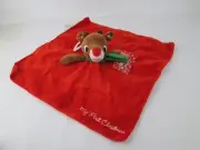 Rudolph The Red Nosed Reindeer LOVEY My First Christmas Blanket Rattle Plush NWT