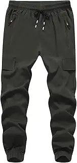 [WaltZon] Boy's Cargo Joggers Pants Youth Quick Dry Hiking Lightweight Pants for Sports Outdoor with Zipper Pockets