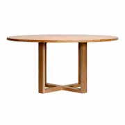 Perisher 160cm Round Timber Dining Table - Natural