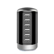 6A 6-Port USB Charger 6USB-A Fast Charging Desktop Veritical Charging Station EU Plug US Plug for iPhone 15/14/13pro Max