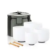 Singing Bowl Set of 4 PCS 6" A Note 8" F Note 10" G Note 12" C Note Frosted C...