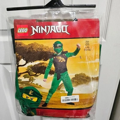 Lego Ninjago Lloyd Legacy Classic Costume Jumpsuit Mask Boys Green Ninja 10-12