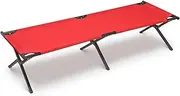 MoNiBloom Folding Camping Cot Portable Fold up Cots with Carry Bag for Sleeping Lounging Office/Home Nap Outdoor Travel, 660lbs (Max Load), Red