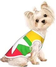 Flag of Myanmar print Dog Shirts for Small Dogs Stretchy T-Shirts Lightweight Tank Top Sleeveless Striped Vest