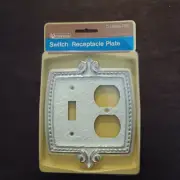 NOS Amerock Bonaventure White Single Light Switch Plate Duplex Outlet Cover NIB