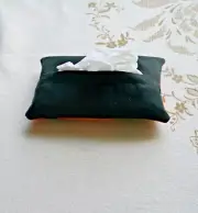 Travel Pocket Tissue Holder Black on top Dinosaur print on bottom