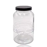 bulk 12 Glass Jar w Black Metal Lid 1300ml Canister 11x19cm