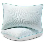 Pillows Standard Size Set of 2 Cooling Memory Foam Standard (Pack of 2) Blue