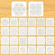 24Pcs Sashiko Stencil Quilting Stencils Wash Away for Crafts, Embroidery Stencils Geometric Line Stencils Kit, Quilting Templates for Sewing Hand Quilting Crafting Clothes