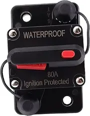 YsXoWiui Waterproof Marine Circuit Breaker with Manual Reset for 12V-48V DC Vehicles, 80A