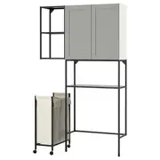 ENHET storage combination, anthracite/grey frame, 120x32x204 cm