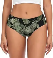 [SAAKE] Dollar Sign Money Print Women's Briefs XS S M L XL XXL 3XL 4XL Plus Size Briefs Bikini Ladies Underpants