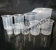 New 4pcs Plastic Graduated Beakers Measuring Cylinder Lab 50ml/150ml/250ml/500ml
