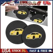 2 pk Cup Mat Car Drink Holder Insert Silicone Coaster Set for Porsche 911 Sty 1