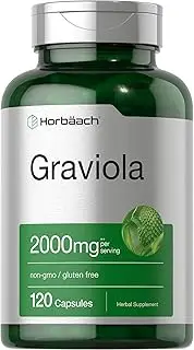Horbaach Graviola Extract 2000 mg 120 Capsules | Non-GMO, Gluten Free | Soursop (Annona Muricata)