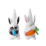 Easter Gnome with Whisker Holding Easter Egg and Carrot Shelf Sitter