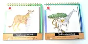 Set of 2 DECO-TIME-African Animal Sketch Coloring Books Set - NEW 12 pages each
